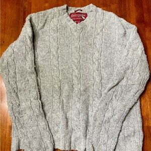 Abercrombie & Fitch Vintage Light Gray V-Neck Sweater